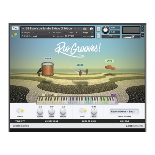 وی اس تی پلاگین CineSamples Cinesamples Rio Grooves 