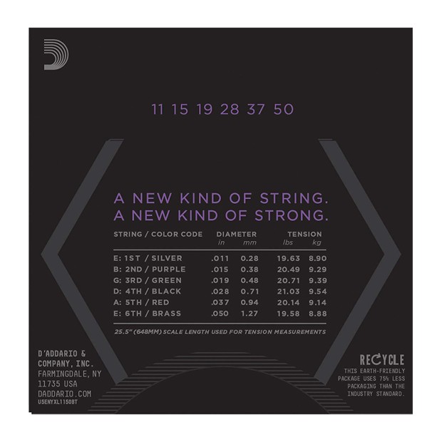 سیم گیتار الکتریک داداریو D'Addario NYXL1150BT Nickel Wound Balanced Tension