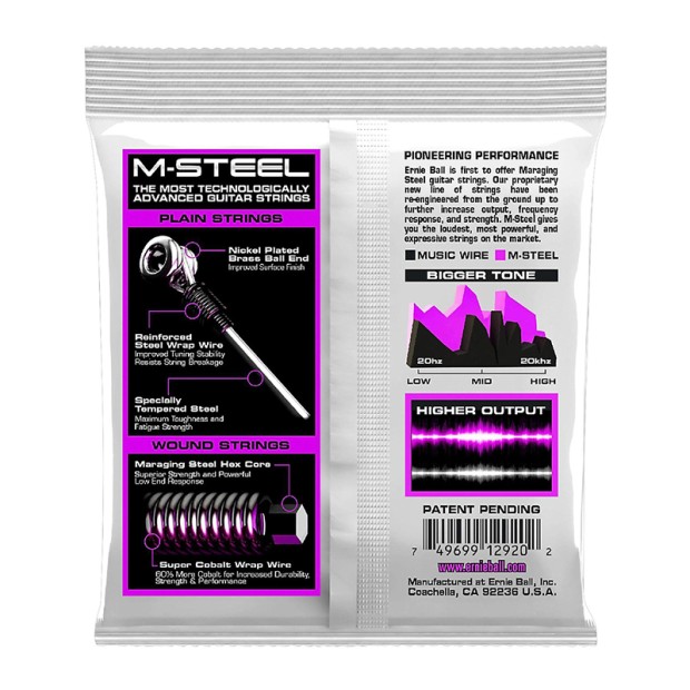 سیم گیتار الکتریک ارنی بال Ernie Ball 2920 M-Steel Power Slinky Electric Guitar Strings