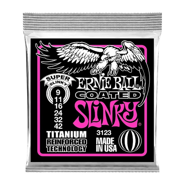 سیم گیتار الکتریک ارنی بال Ernie Ball 3123 Super Slinky Coated Titanium RPS Electric Guitar Strings