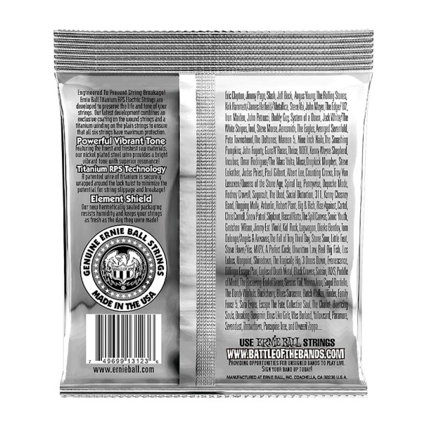 سیم گیتار الکتریک ارنی بال Ernie Ball 3123 Super Slinky Coated Titanium RPS Electric Guitar Strings