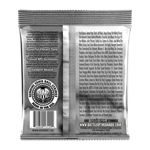 سیم گیتار الکتریک ارنی بال Ernie Ball 3122 Hybrid Slinky Coated Titanium RPS Electric Guitar Strings