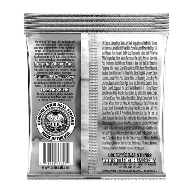 سیم گیتار الکتریک ارنی بال Ernie Ball 3120 Power Slinky Coated Titanium RPS Electric Guitar Strings