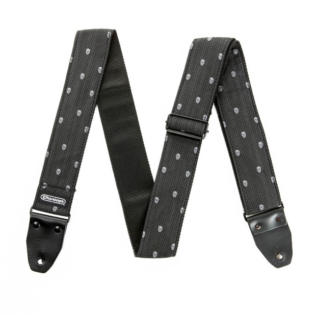 بند گیتار دانلوپ Dunlop Designer Jacquard Strap Grey Skull D67-07
