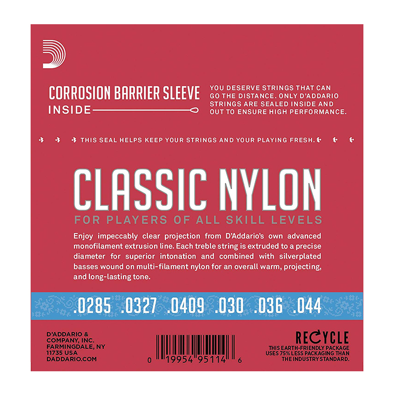 سیم گیتار کلاسیک داداریو D'Addario EJ27H Student Nylon Hard Tension