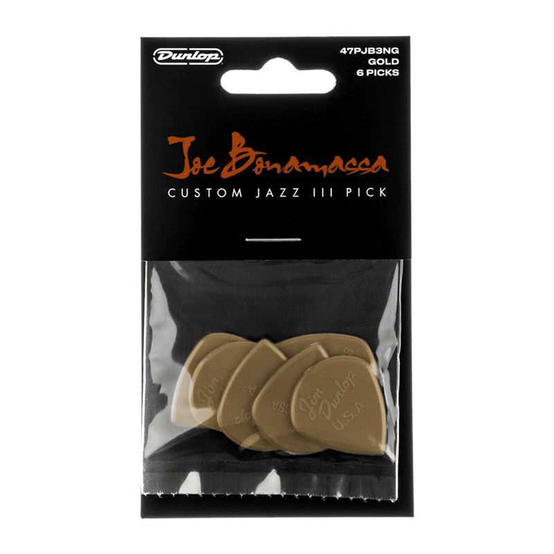 قیمت خرید فروش پیک گیتار دانلوپ Dunlop Joe Bonamassa Jazz III Gold 1.38mm 6-Pack