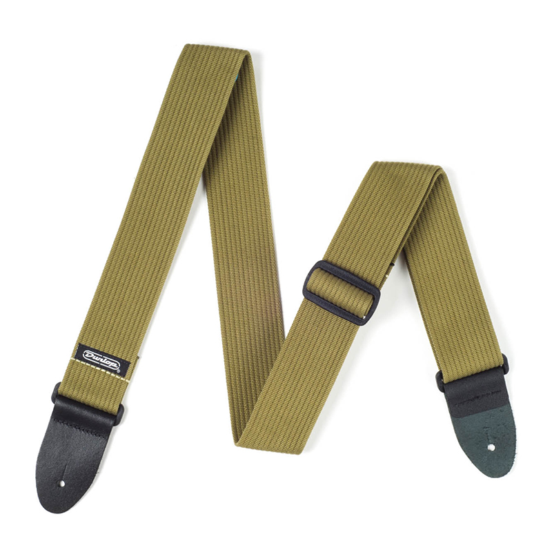 بند گیتار دانلوپ Dunlop Ribbed Cotton Starp Olive Green D27-01OL