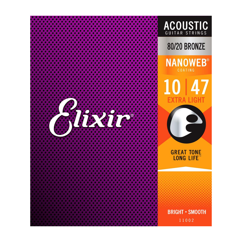 قیمت خرید فروش سیم گیتار آکوستیک الکسیر Elixir 10-47 Nanoweb