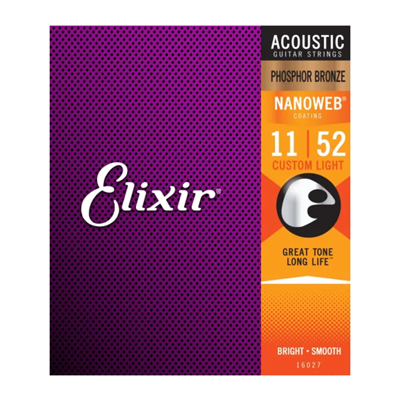 قیمت خرید فروش سیم گیتار آکوستیک الکسیر Elixir 11-52 Nanoweb Phosphor Bronze