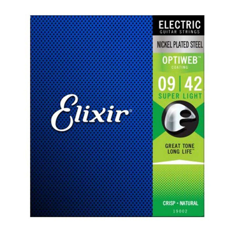 قیمت خرید فروش سیم گیتار الکتریک الکسیر Elixir Optiweb Electric Nickel Plated Steel 09-42