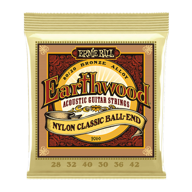 قیمت خرید فروش سیم گیتار کلاسیک ارنی بال Ernie Ball 2069 Earthwood 80/20 Bronze Nylon Ball End 28-42