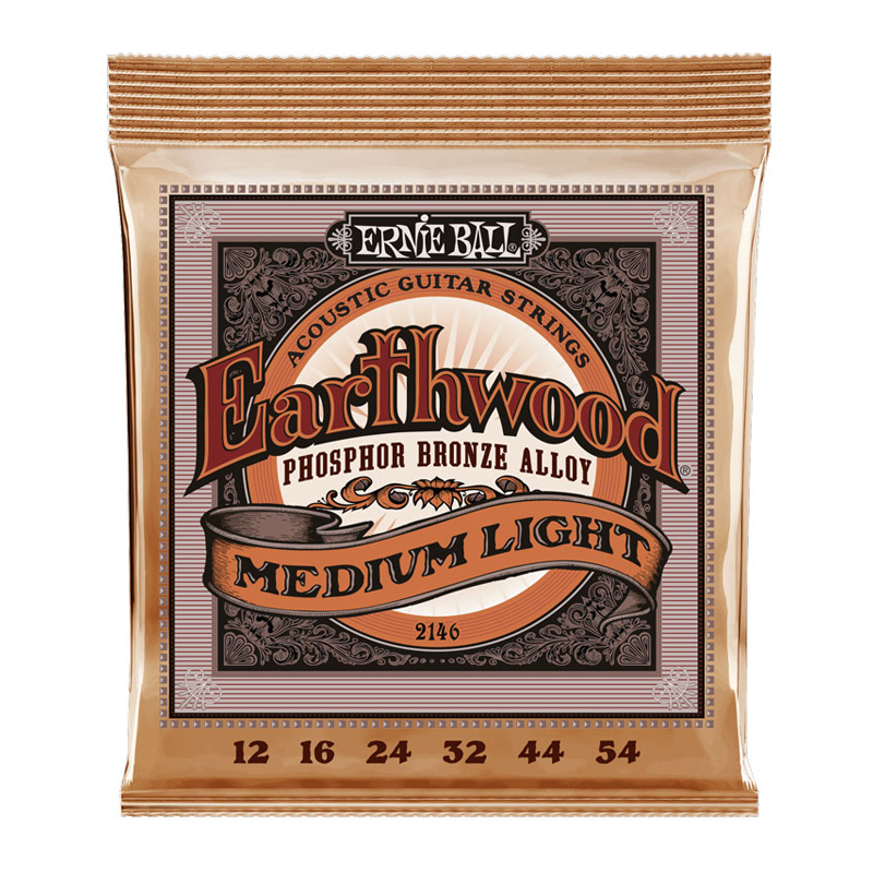 سیم گیتار آکوستیک ارنی بال Ernie Ball 2146 Medium Light Earthwood Phosphor Bronze 12-54