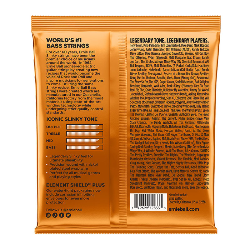 سیم گیتار بیس ارنی بال Ernie Ball 2833 Hybrid Slinky Bass 45-105