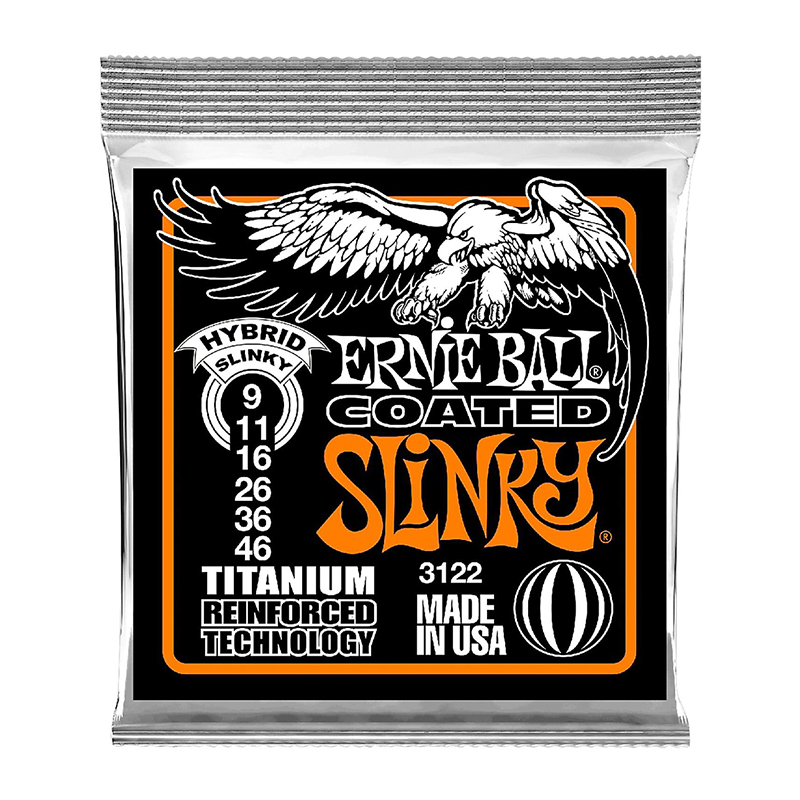 قیمت خرید فروش سیم گیتار الکتریک ارنی بال Ernie Ball 3122 Hybrid Slinky Coated Titanium RPS Electric Guitar Strings