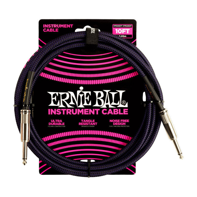 کابل رابط ارنی بال Ernie Ball 6393 Braided 3.05m Purple Black