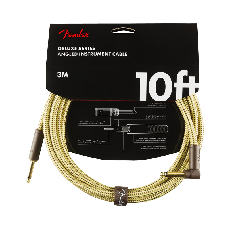 قیمت خرید فروش کابل رابط فندر Fender Deluxe Series Instrument Cable Tweed Angled 3m