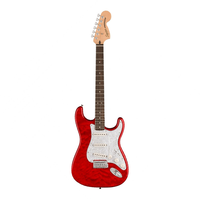 قیمت خرید فروش گیتار الکتریک فندر Squier FSR Affinity Strat QMT LRL Crimson Red Transparent