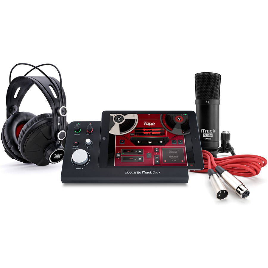 کارت صدا و پکیج استودیو مخصوص آیپد فوکوسرایت Focusrite iTrack Dock Studio Pack