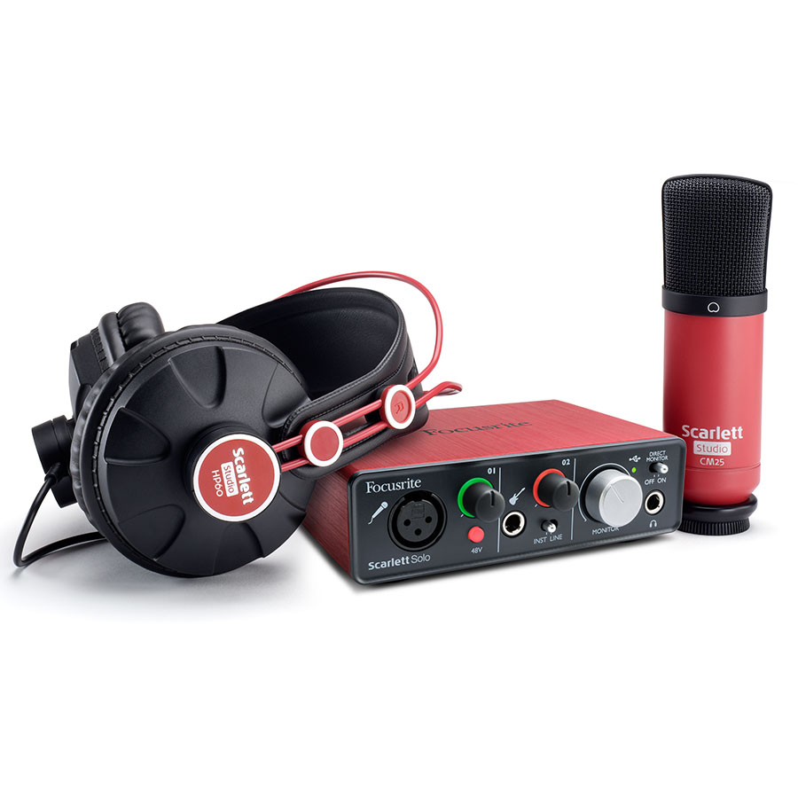 قیمت خرید فروش کارت صدا و پکیج استودیو فوکوسرایت Focusrite Scarlett Solo Studio Pack