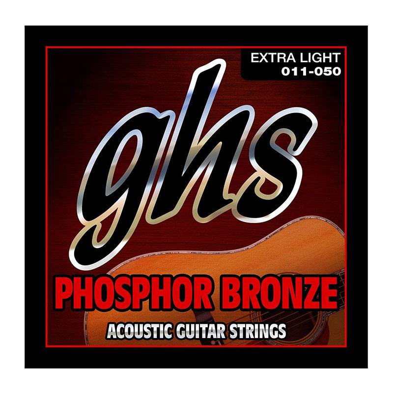 سیم گیتار آکوستیک جی اچ اس Ghs Phosphor Bronze Acoustic Guitar Strings 11-50