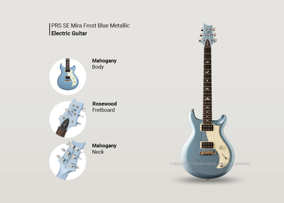 گیتار الکتریک PRS SE Mira Frost Blue Metallic