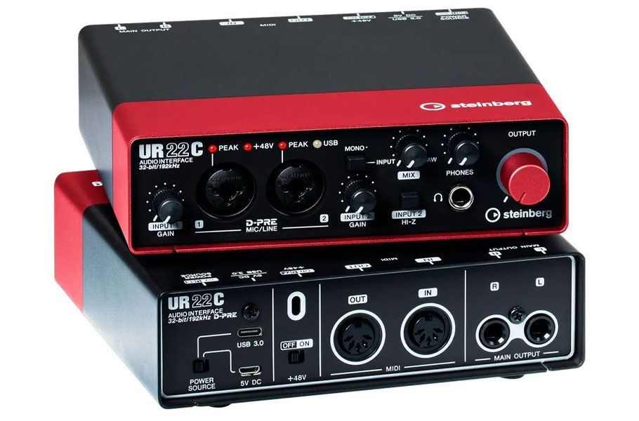 کارت صدای اشتنبرگ Steinberg UR22C Red گیتار الکتریک Ibanez RGRT421 WK