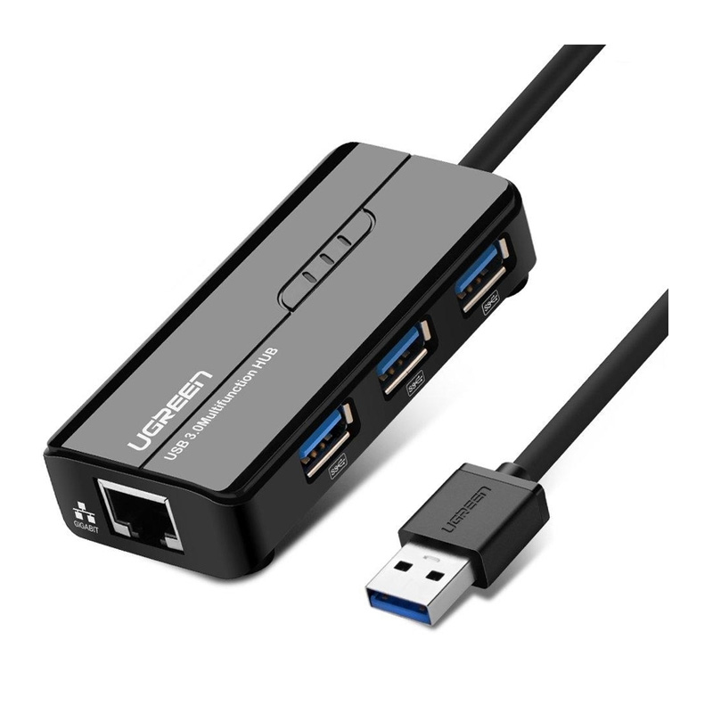 قیمت خرید فروش هاب یوگرین UGREEN USB 3.0 Hub with Gigabit Ethernet Adapter Black 20265
