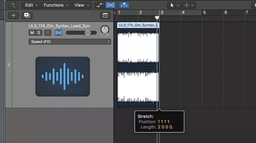 تغییر طول و Time Stretch لوپ در Logic Pro