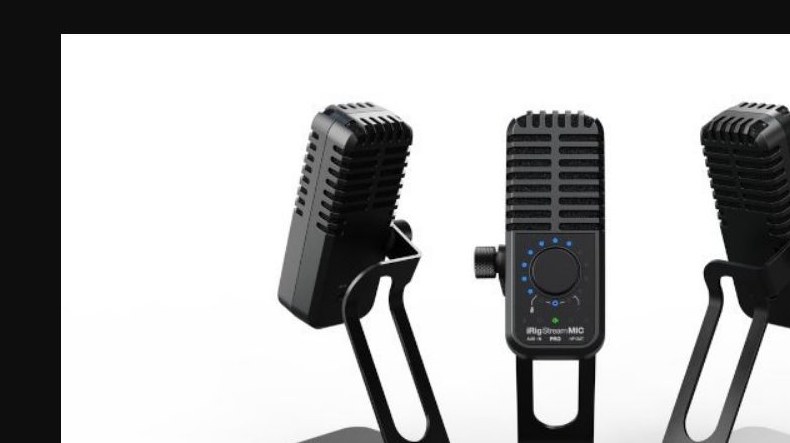 نمای روبه‌رو و کناری میکروفون IK Multimedia iRig Stream Mic Pro
