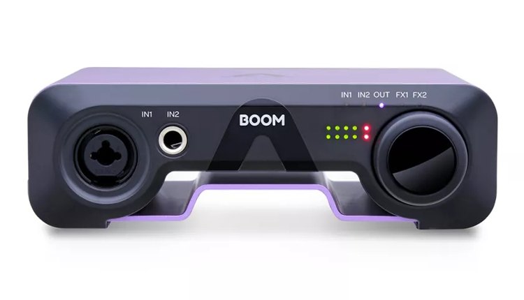 کارت صدای USB-C مدل Apogee Boom با ورودی‌ها و کنترل مرکزی