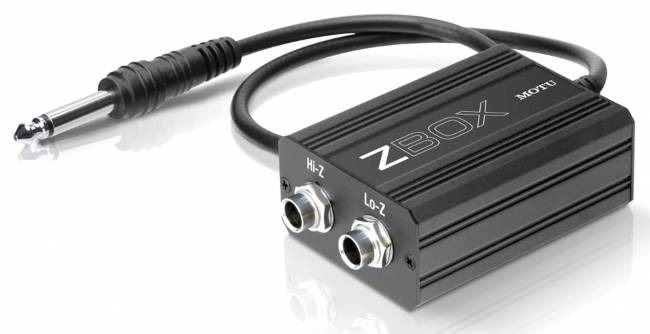 مبدل امپدانس MOTU ZBox برای اتصال گیتار به کارت صدا