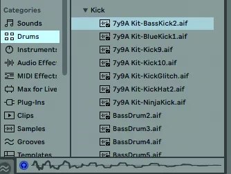 مرور سمپل‌های کیک در Ableton Live